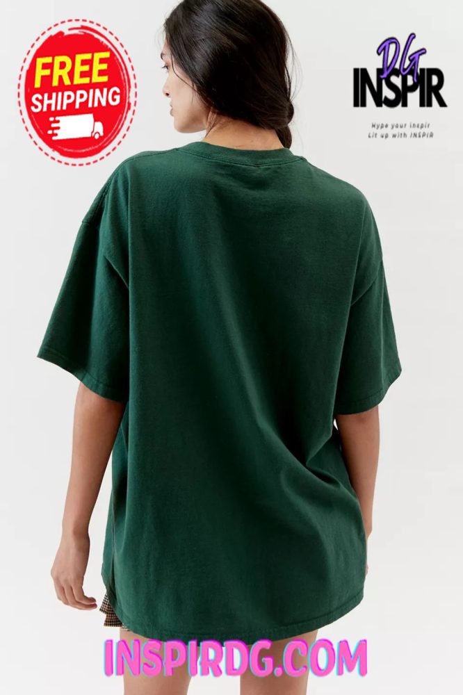 Urban Outfitters Smashing Pumpkins Collage Green T-Shirt Dress - Image 4