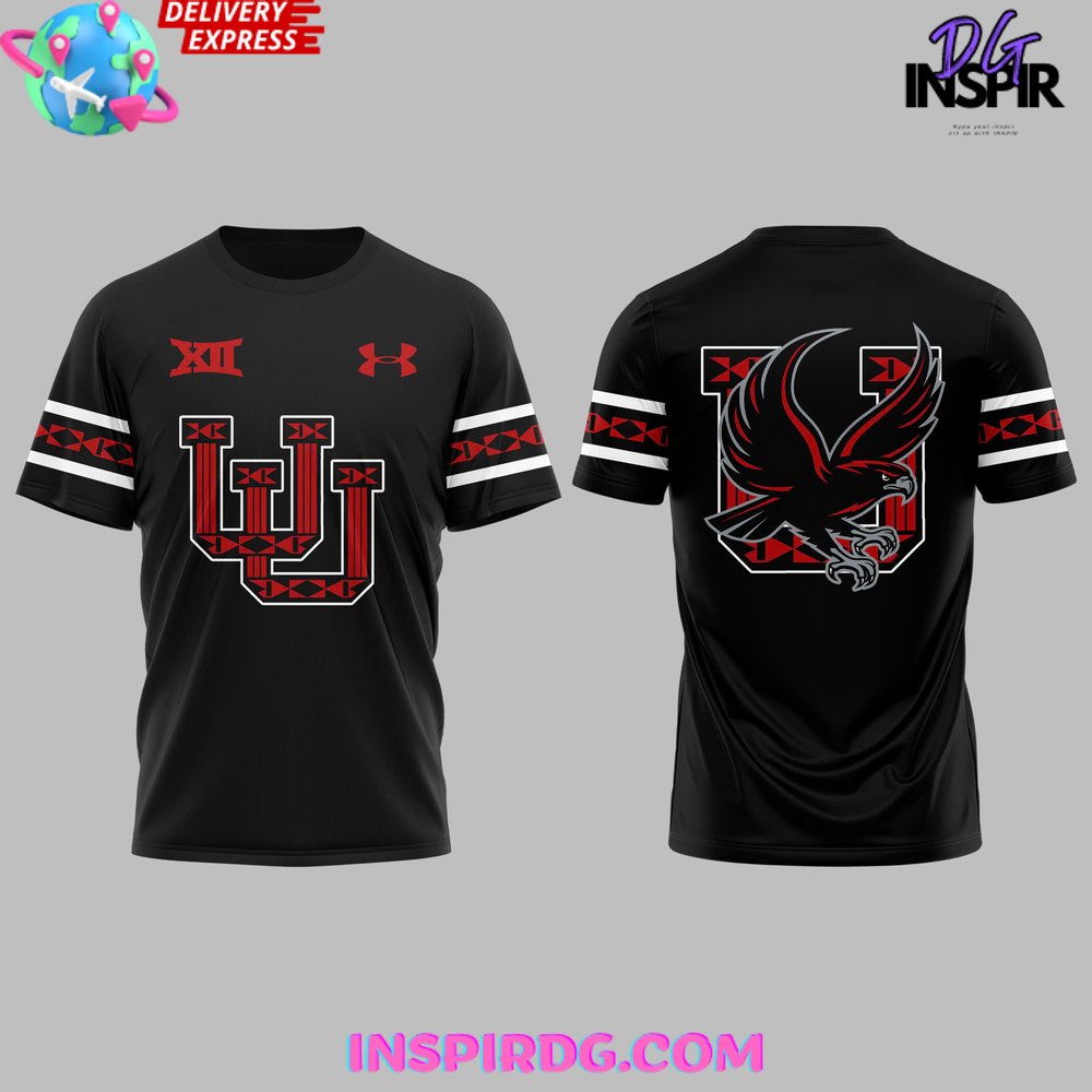 Utah Utes Red Spirit Special Black T-Shirt - Image 2
