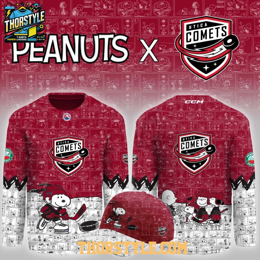 Utica Comets Peanuts Night Game 2026 Celebration Hockey Jersey