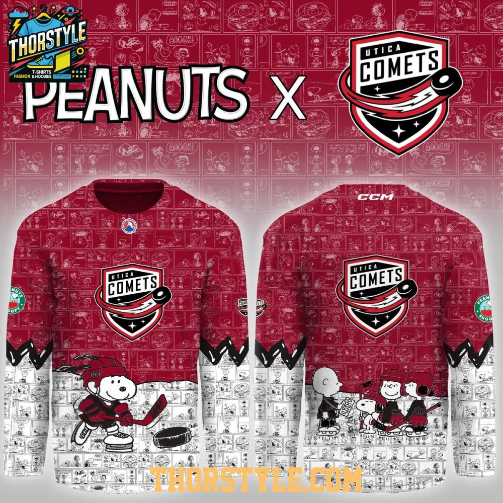 Utica Comets Peanuts Night Game 2026 Celebration Hockey Jersey - Image 2