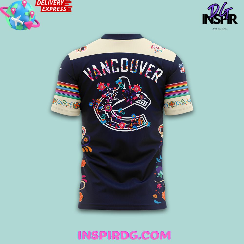 Vancouver Canucks Dia De Los Muertos 2024 T-Shirt - Image 2