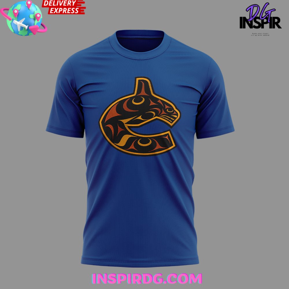 Vancouver Canucks Honouring Truth And Reconciliation Blue T-Shirt - Image 2