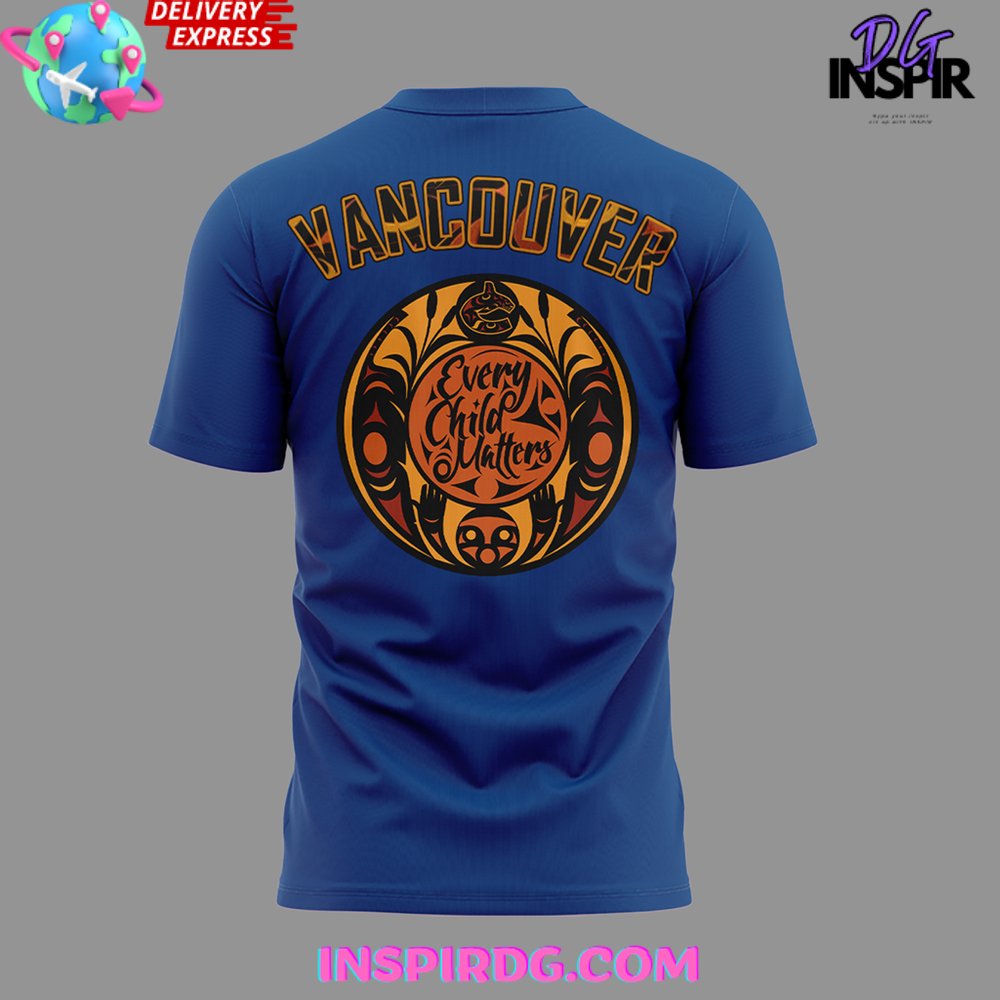 Vancouver Canucks Honouring Truth And Reconciliation Blue T-Shirt - Image 3
