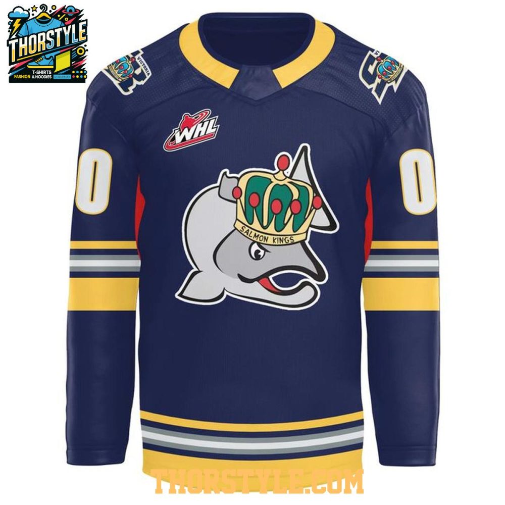 Victoria Salmon Kings 2026 Echl Throwback Night Personalized Hockey Jersey - Image 2