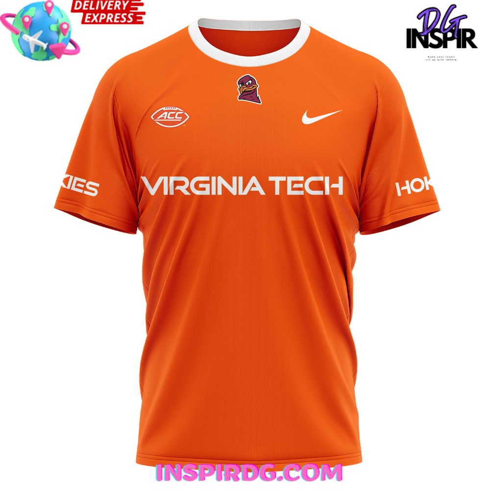 Virginia Tech Hokies Football 2024 Orange T-Shirt - Image 2