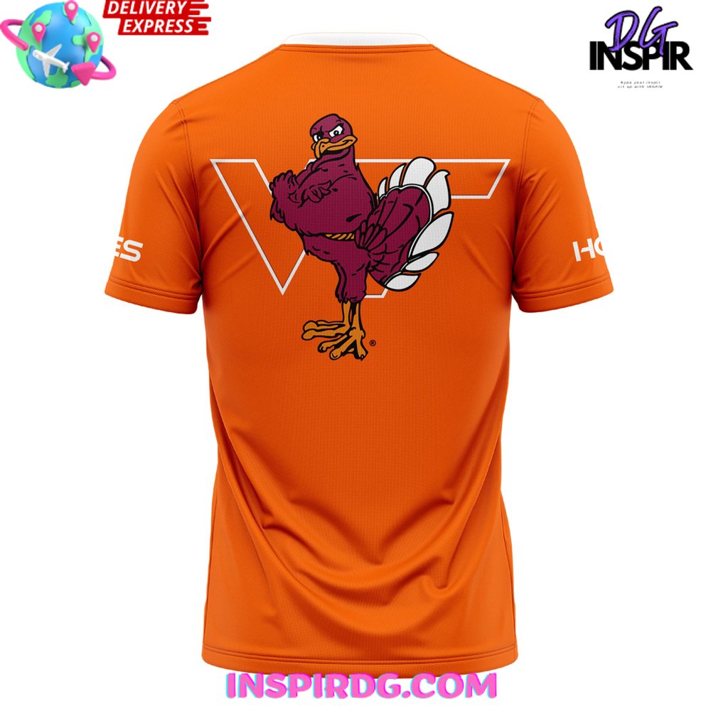 Virginia Tech Hokies Football 2024 Orange T-Shirt - Image 3