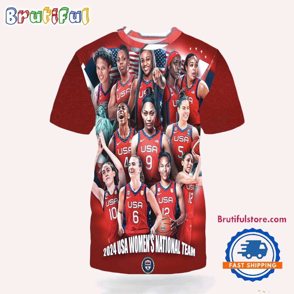 Wnba 2024 Usa Women'S Nationnal Team 3D Shirt