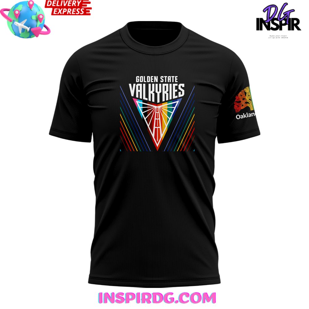 Wnba Golden State Valkyries Oakland Pride Black T-Shirt - Image 2