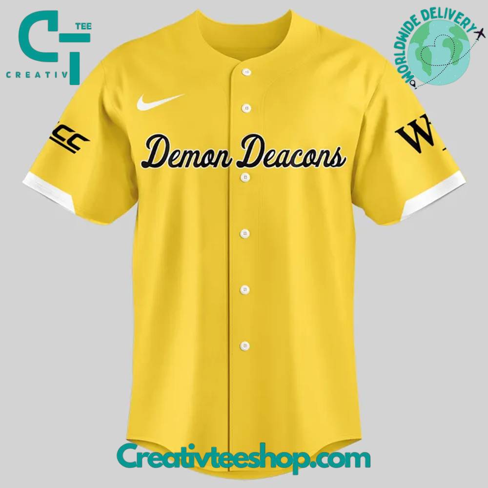 Wake Forest Demon Deacons X Brenner 2025 Special Yellow Baseball Jersey - Image 2