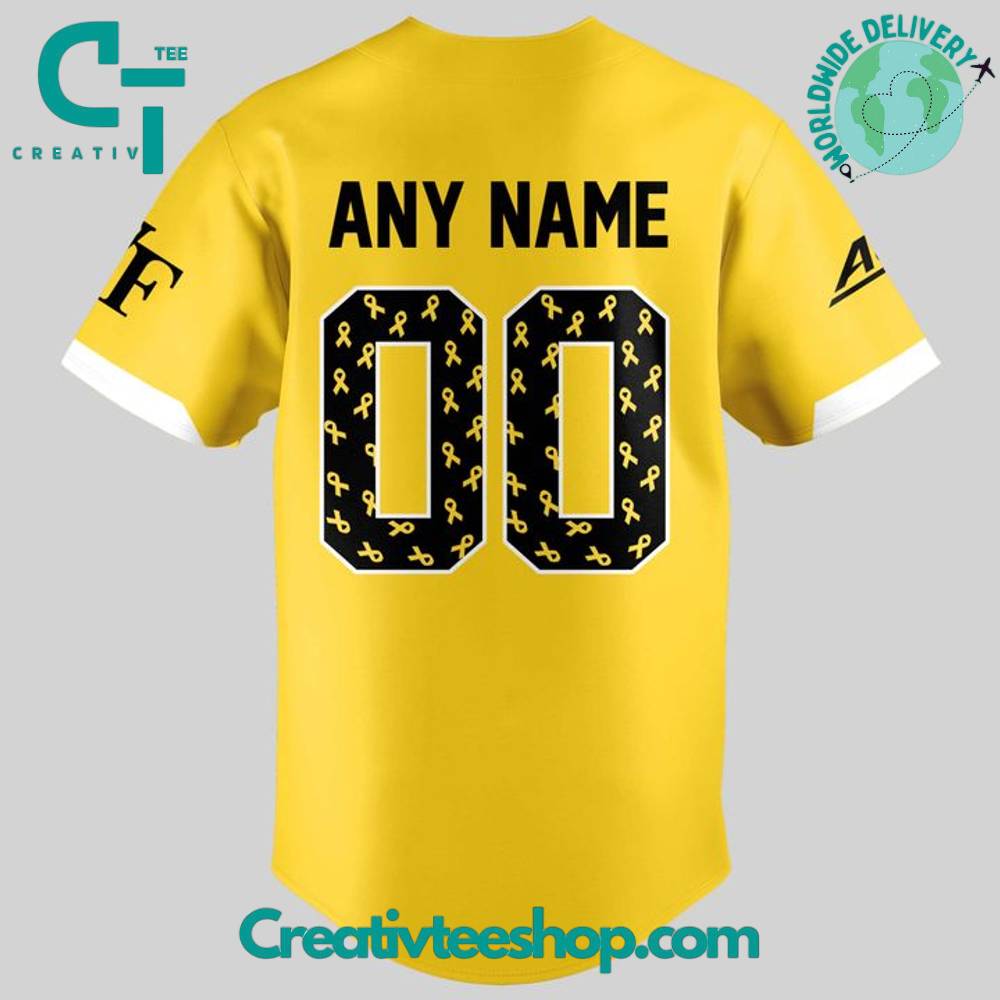 Wake Forest Demon Deacons X Brenner 2025 Special Yellow Baseball Jersey - Image 3