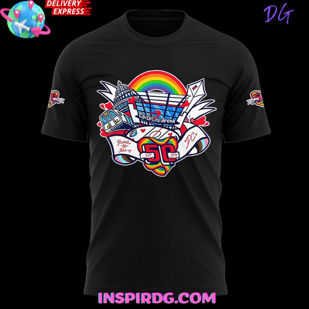 Washington Capitals Pride Night 2025 Black T-Shirt - Image 2