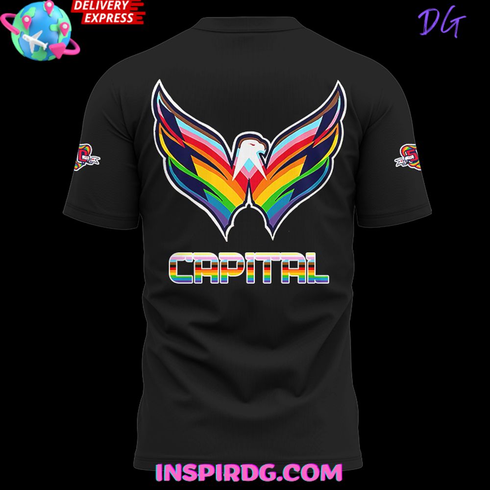 Washington Capitals Pride Night 2025 Black T-Shirt - Image 3