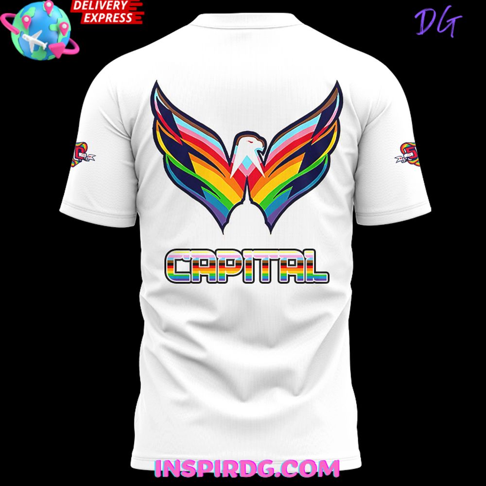 Washington Capitals Pride Night 2025 White T-Shirt - Image 3