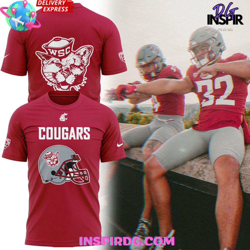 Washington State Football Helmet 2024 Red T-Shirt