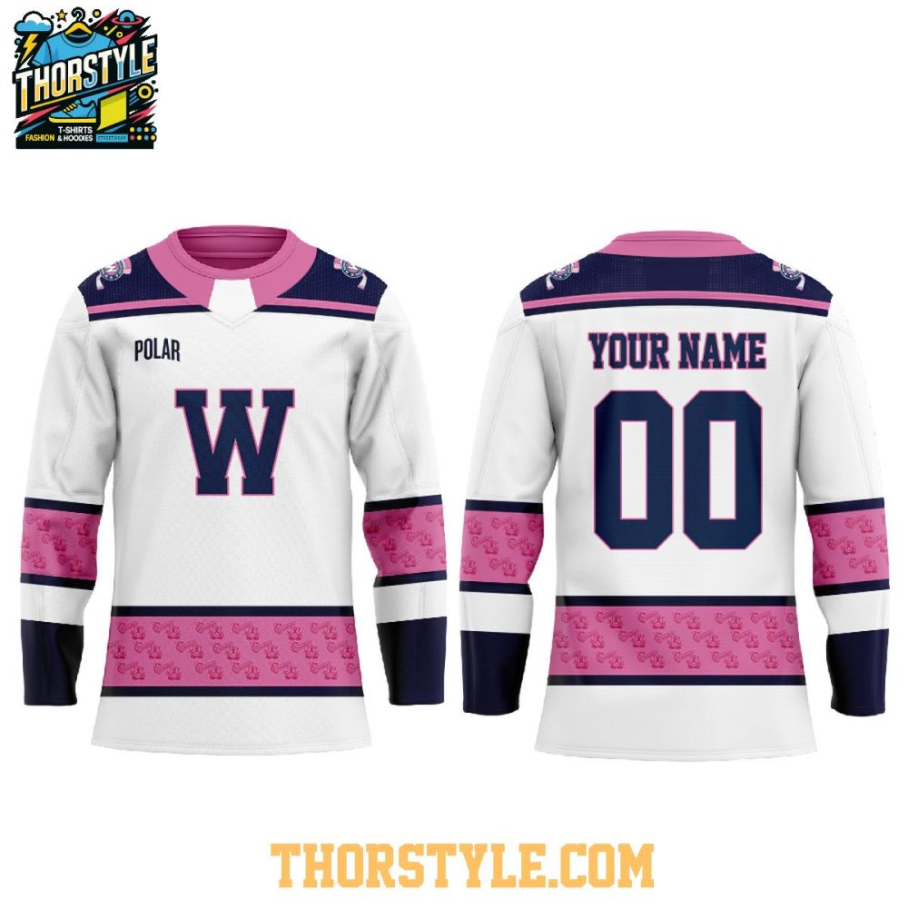 Worcester Railers Pink In The Rink Night 2026 Personalized Hockey Jersey - Image 2