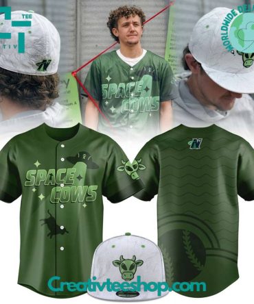 Madison Mallards Space Cows Special Green Baseball Jersey