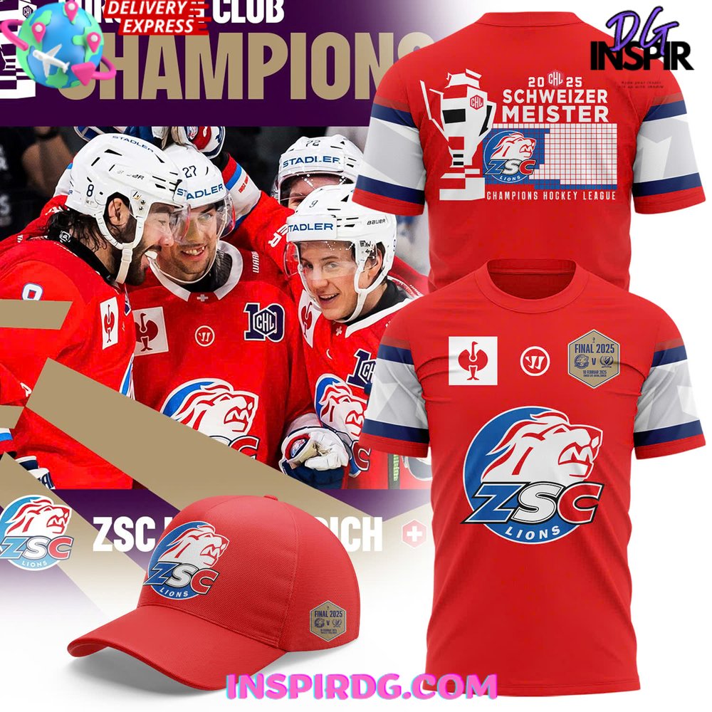 Zsc Lions Schweizer Meister 2025 Chl Champions T-Shirt