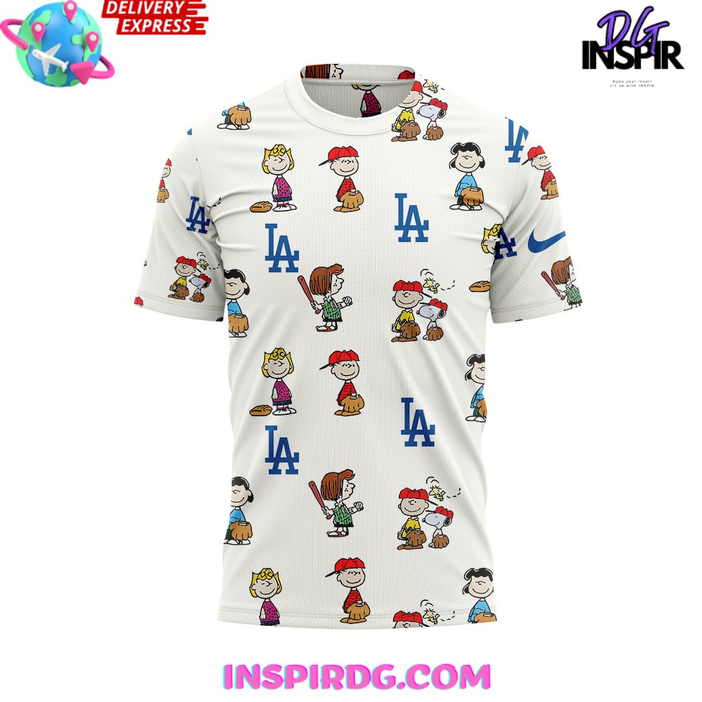 Los Angeles Dodgers Peanuts 75Th Anniversary T-Shirt - Image 2