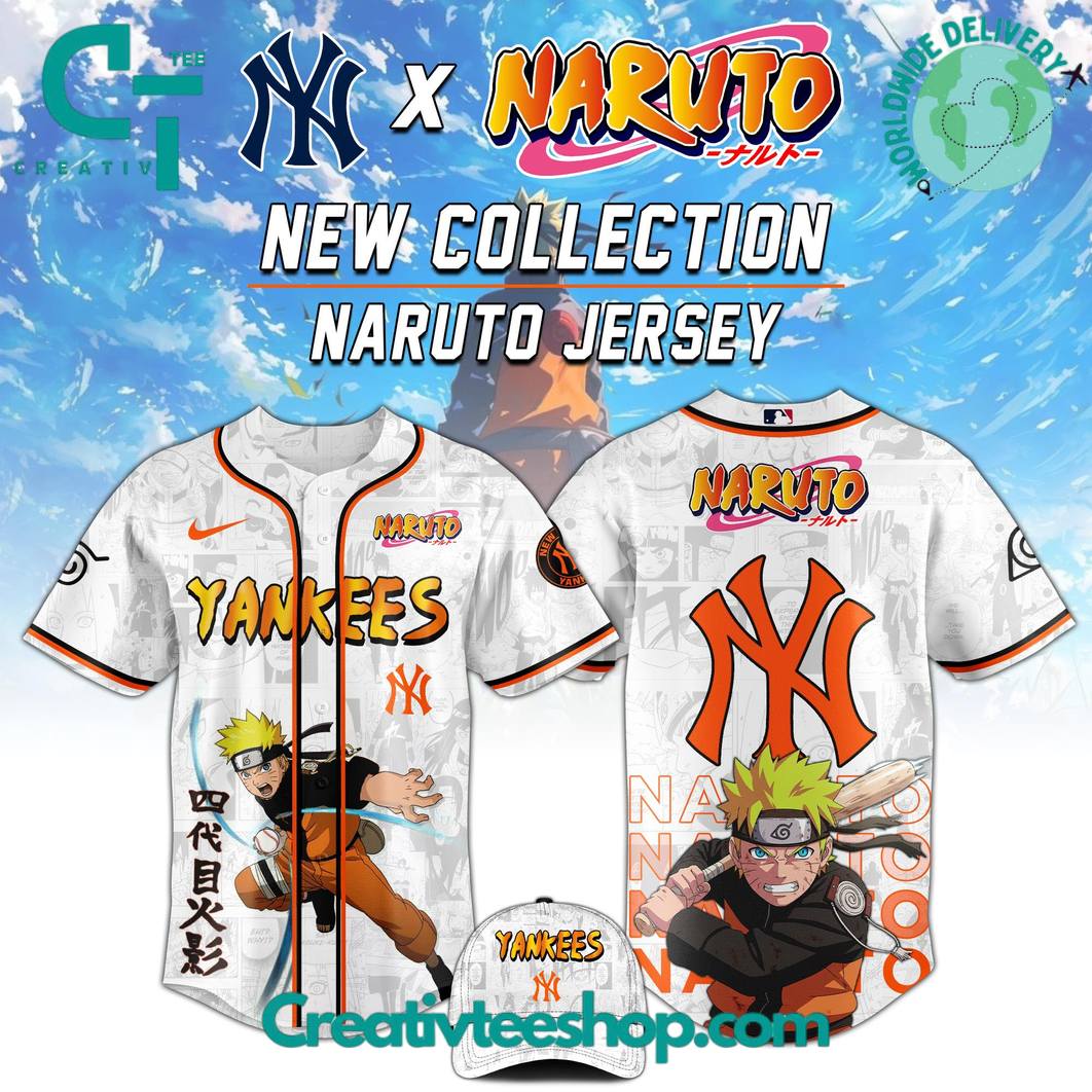 New York Yankees Mlb X Naruto Special Baseball Jersey