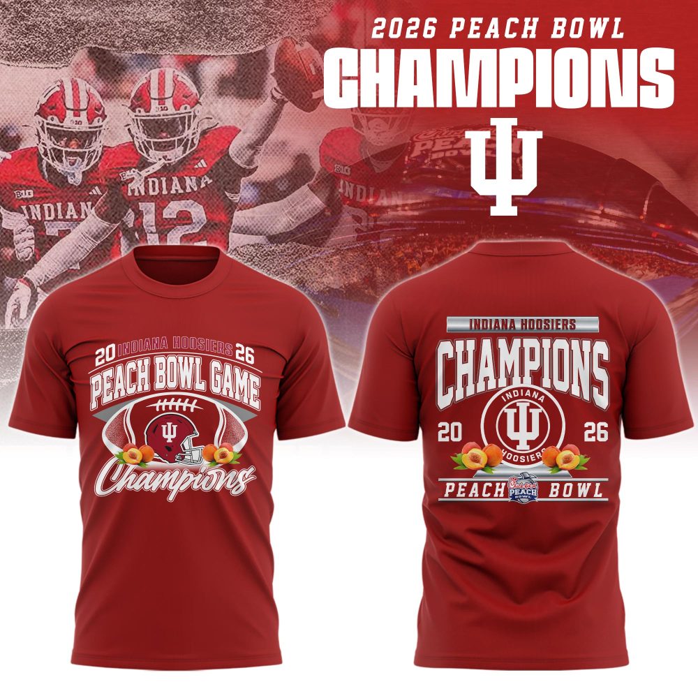 Indiana Hoosiers,Indiana Football University 2026 Peach Bowl Champions Tshirt Limited Edition