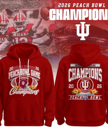 Indiana Hoosiers,Indiana Football University 2026 Peach Bowl Champions Hoodie Limited Edition