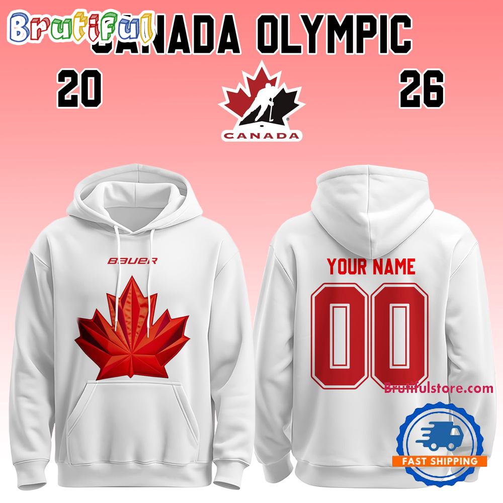 Canada 2026 Olympic Hockey Limited Edition White Hoodie Shirt