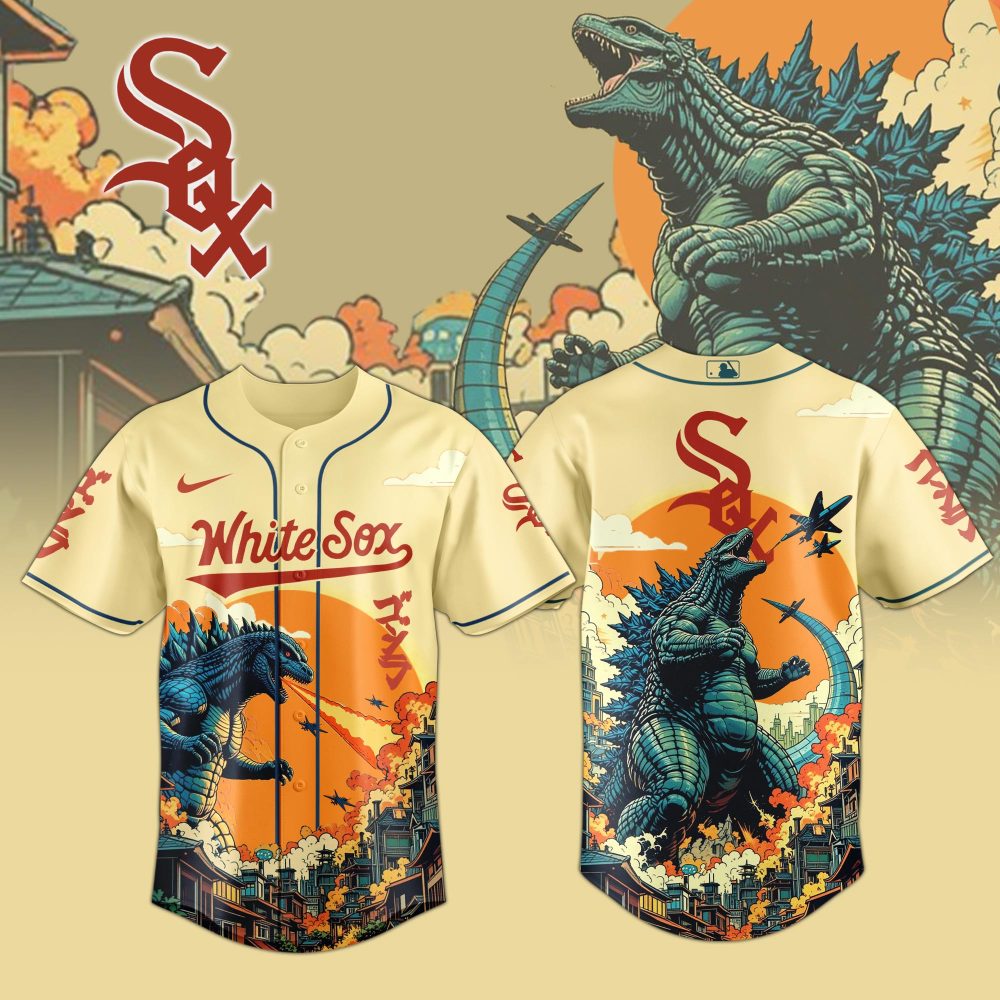 Chicago White Sox Mlb X Godzilla Attack Baseball Jersey
