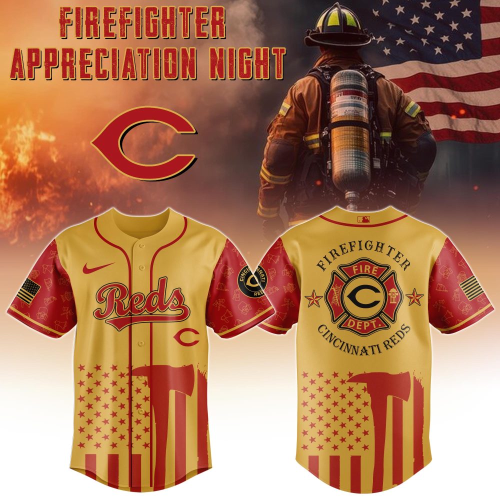 Cincinnati Reds Mlb X Firefighter Appreciation Night Special Edition Jersey