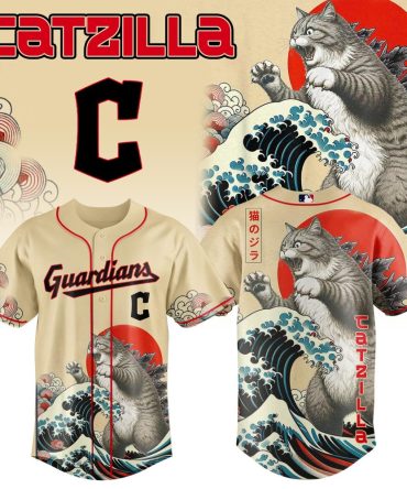 Cleveland Guardians Mlb X Catzilla Style Japans Baseball Jersey