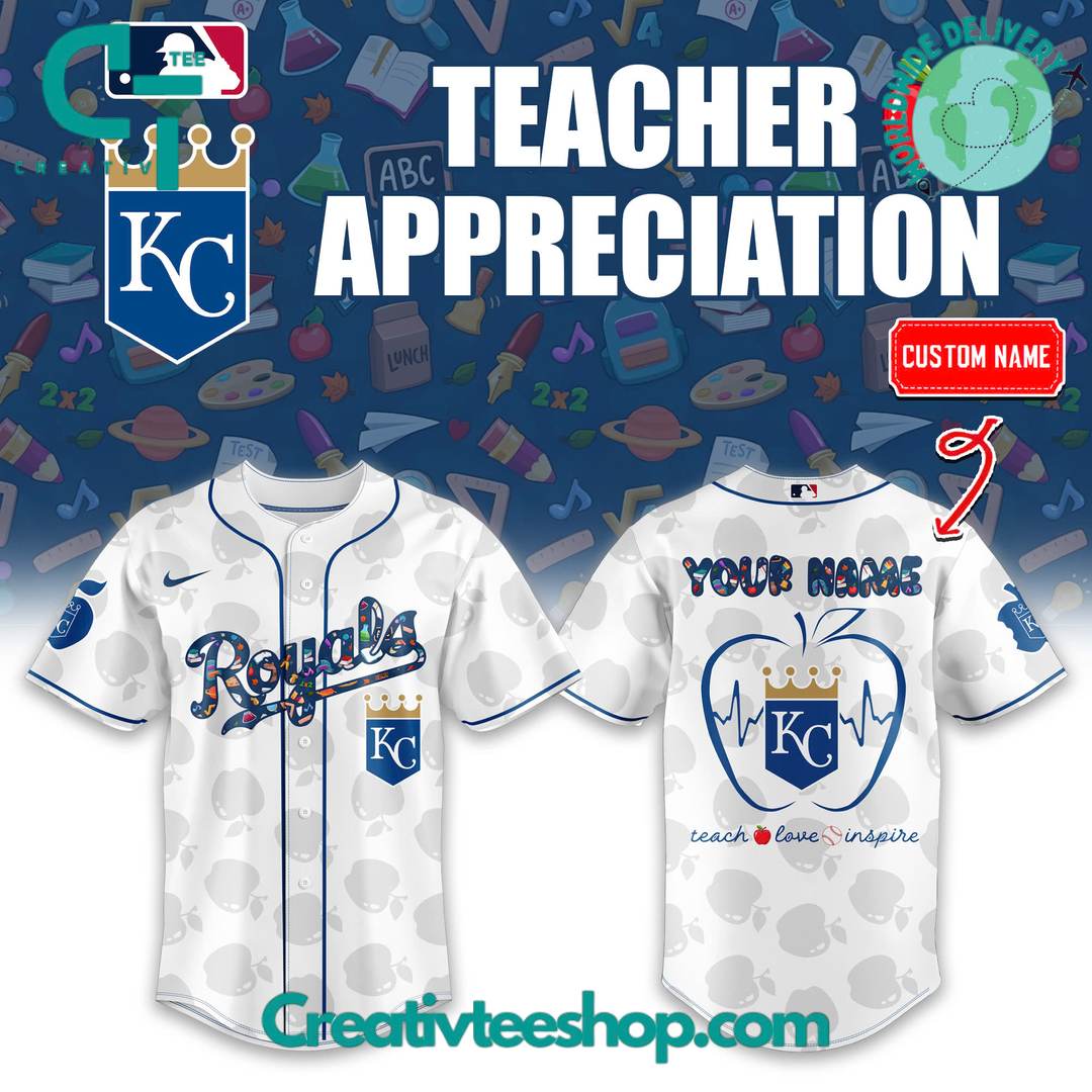 Kansas City Royals X Teacher Appreciation Personalized Baseball Jersey
