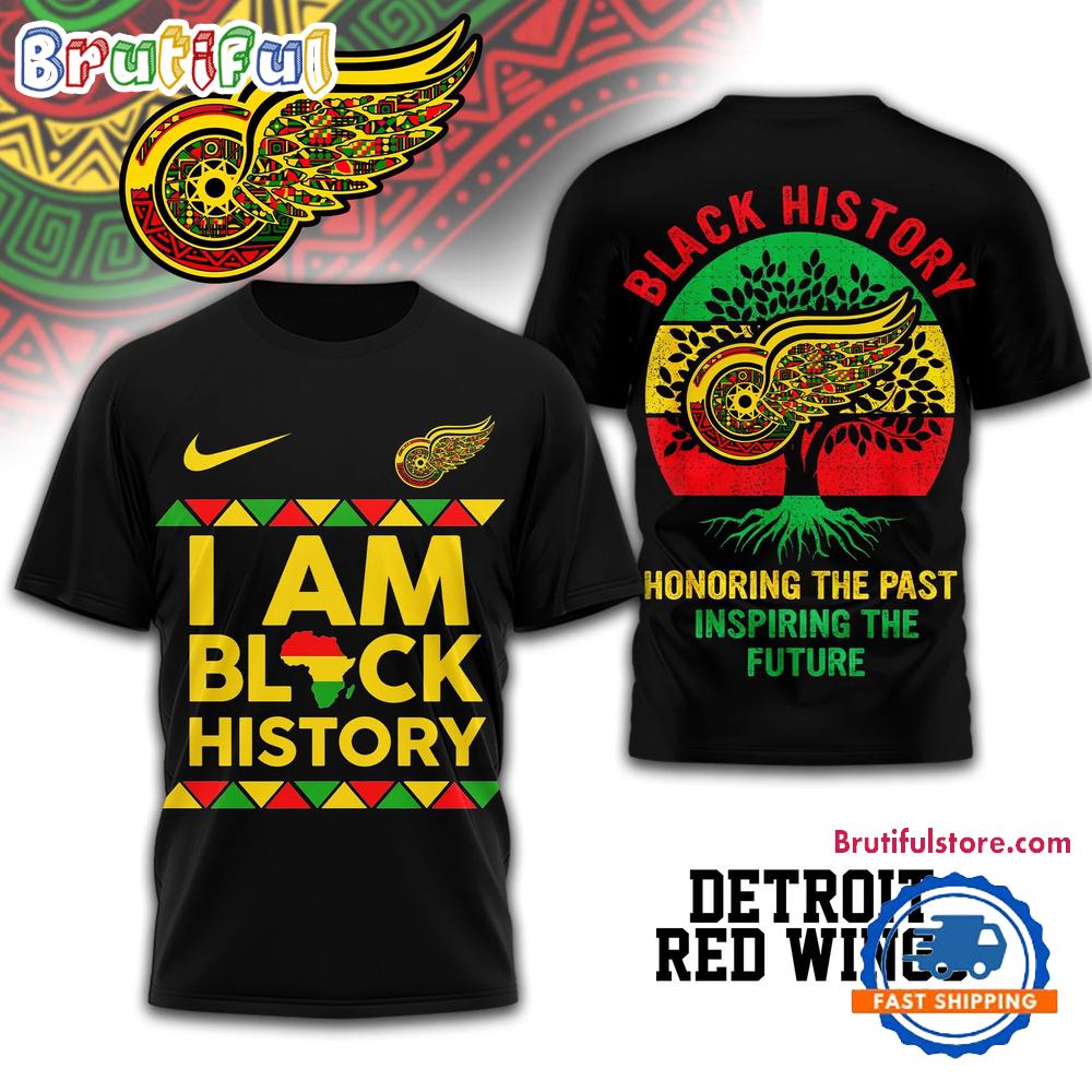 Detroit Red Wings 2026 Nhl Black History Limited Edition 3D Shirt