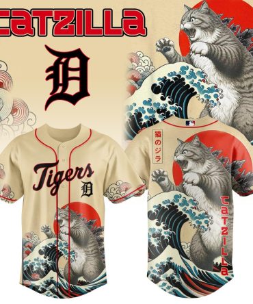Detroit Tigers Mlb X Catzilla Style Japans Baseball Jersey