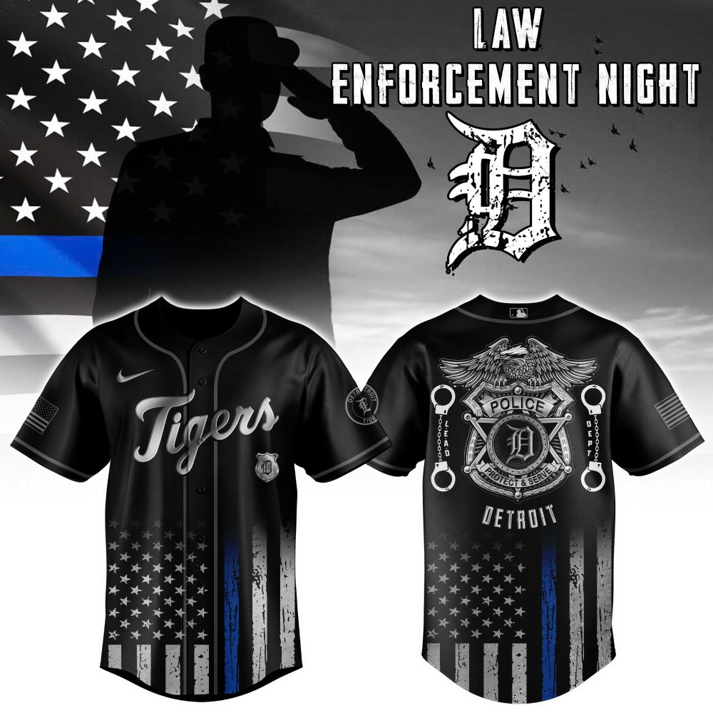 Detroit Tigers Mlb X Law Enforcement Night Edition Custom Baseball Jersey