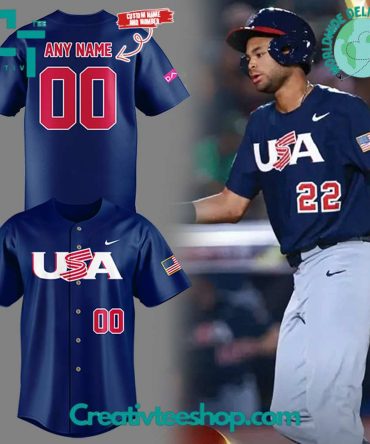 Usa Baseball Wbsc Navy Jersey