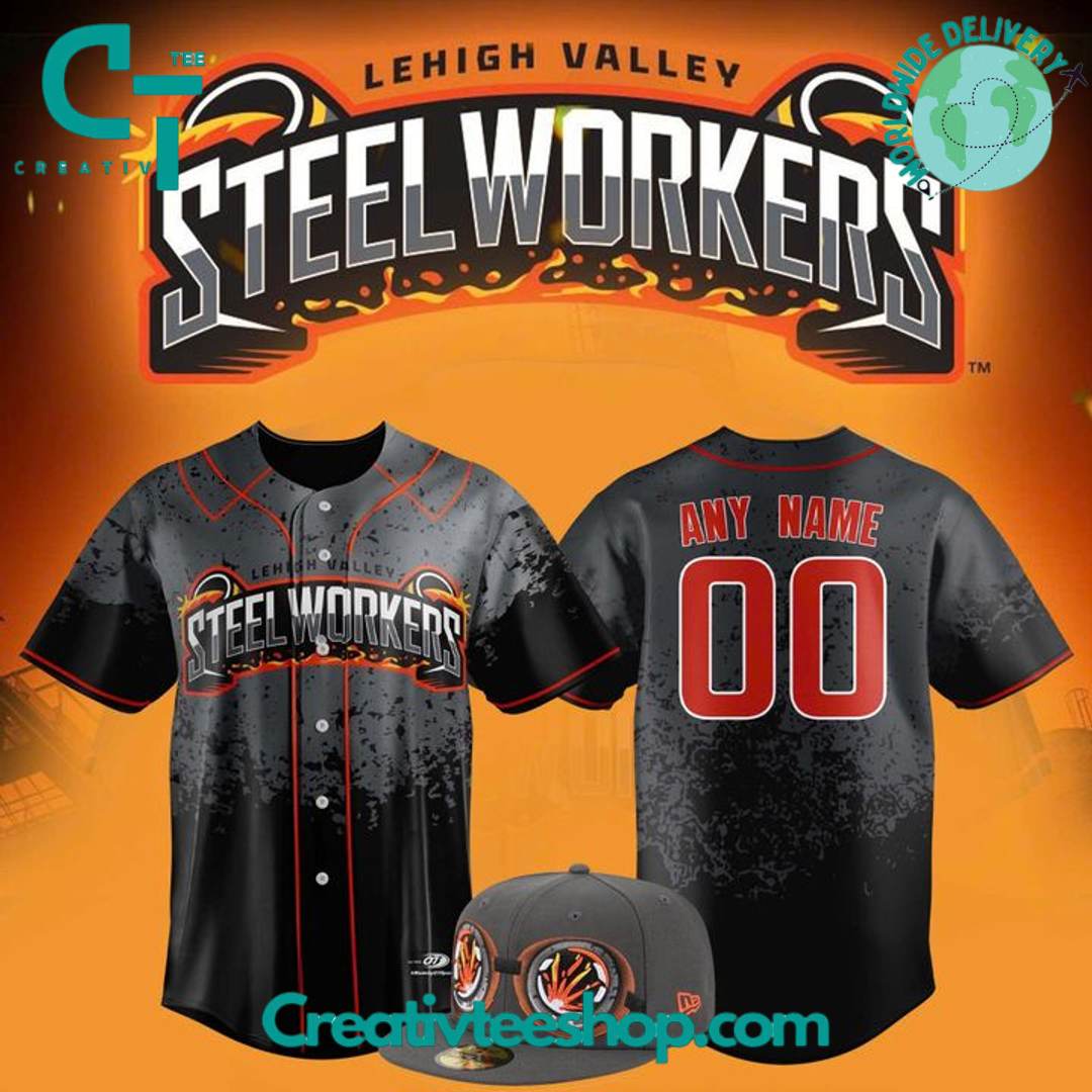 Lehigh Valley Steelworker Personalized Baseball Jersey