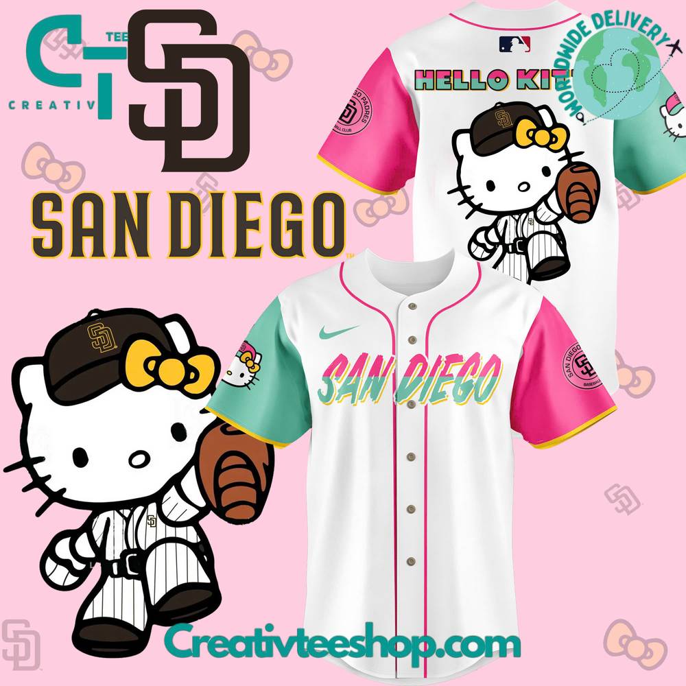 San Diego Padres City Connect X Hello Kitty Baseball Jersey