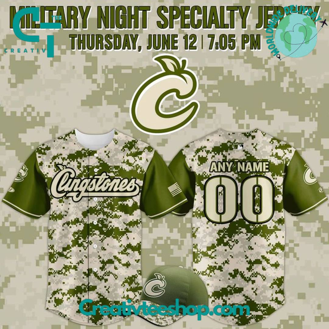 Columbus Clingstones X Military Night 2025 Personalized Baseball Jersey