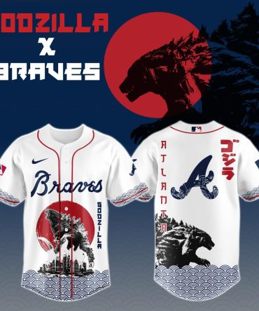 Godzilla X Atlanta Braves Mlb Custom Baseball Jersey