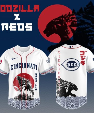 Godzilla X Cincinnati Reds Custom Baseball Jersey