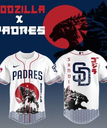 Godzilla X San Diego Padres Mlb Custom Baseball Jersey
