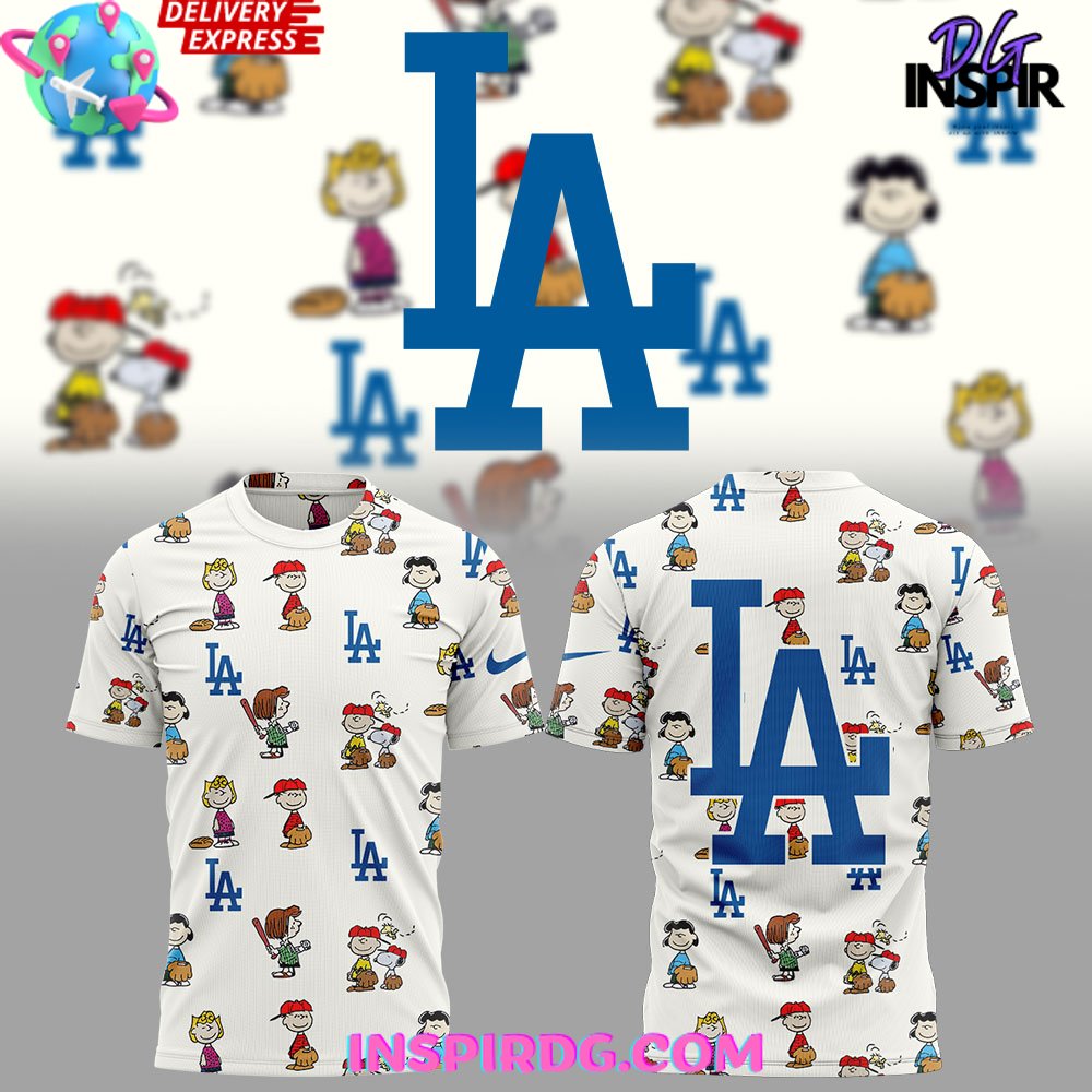 Los Angeles Dodgers Peanuts 75Th Anniversary T-Shirt