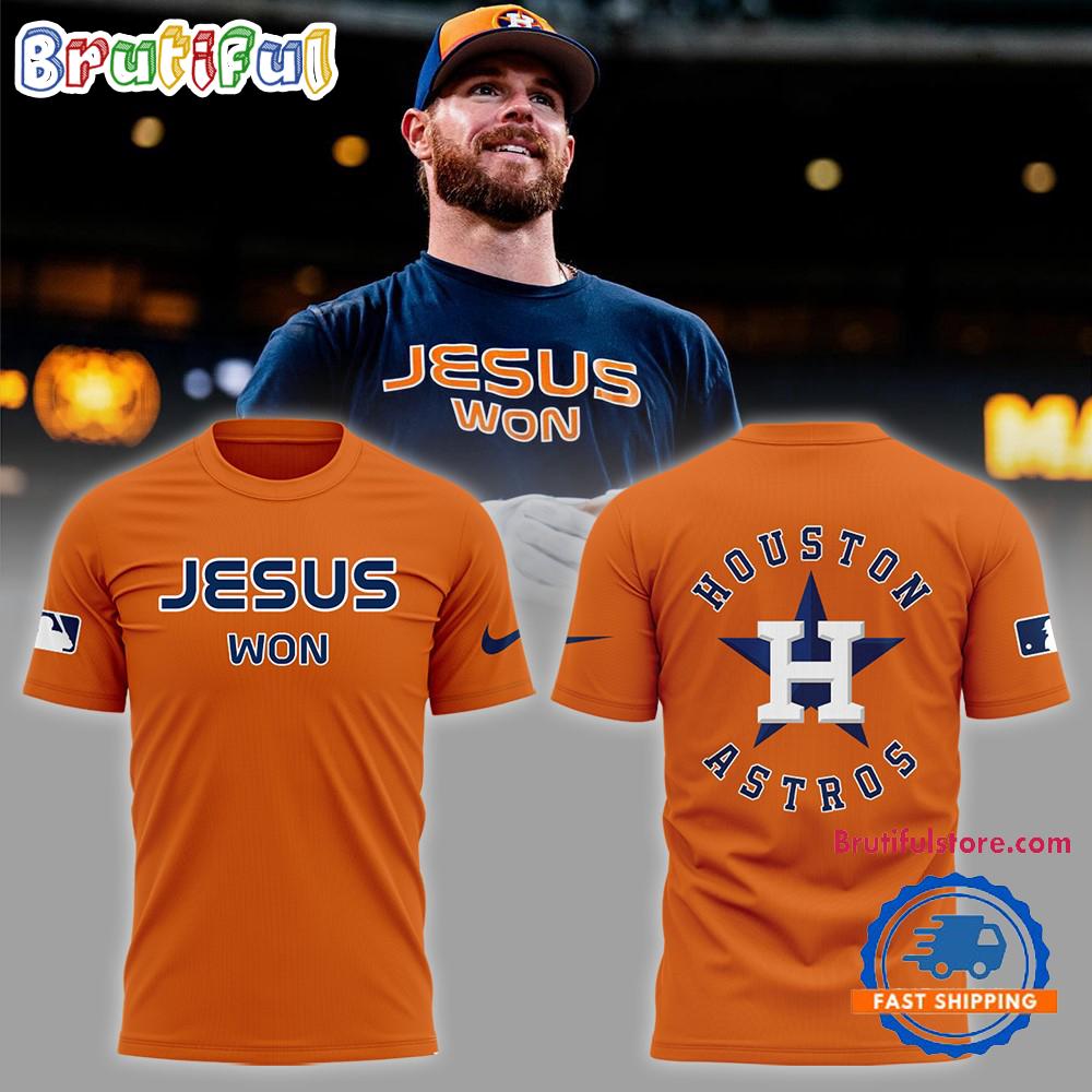 Houston Astros Mlb 2024 Orange Jesus Won T Shirt