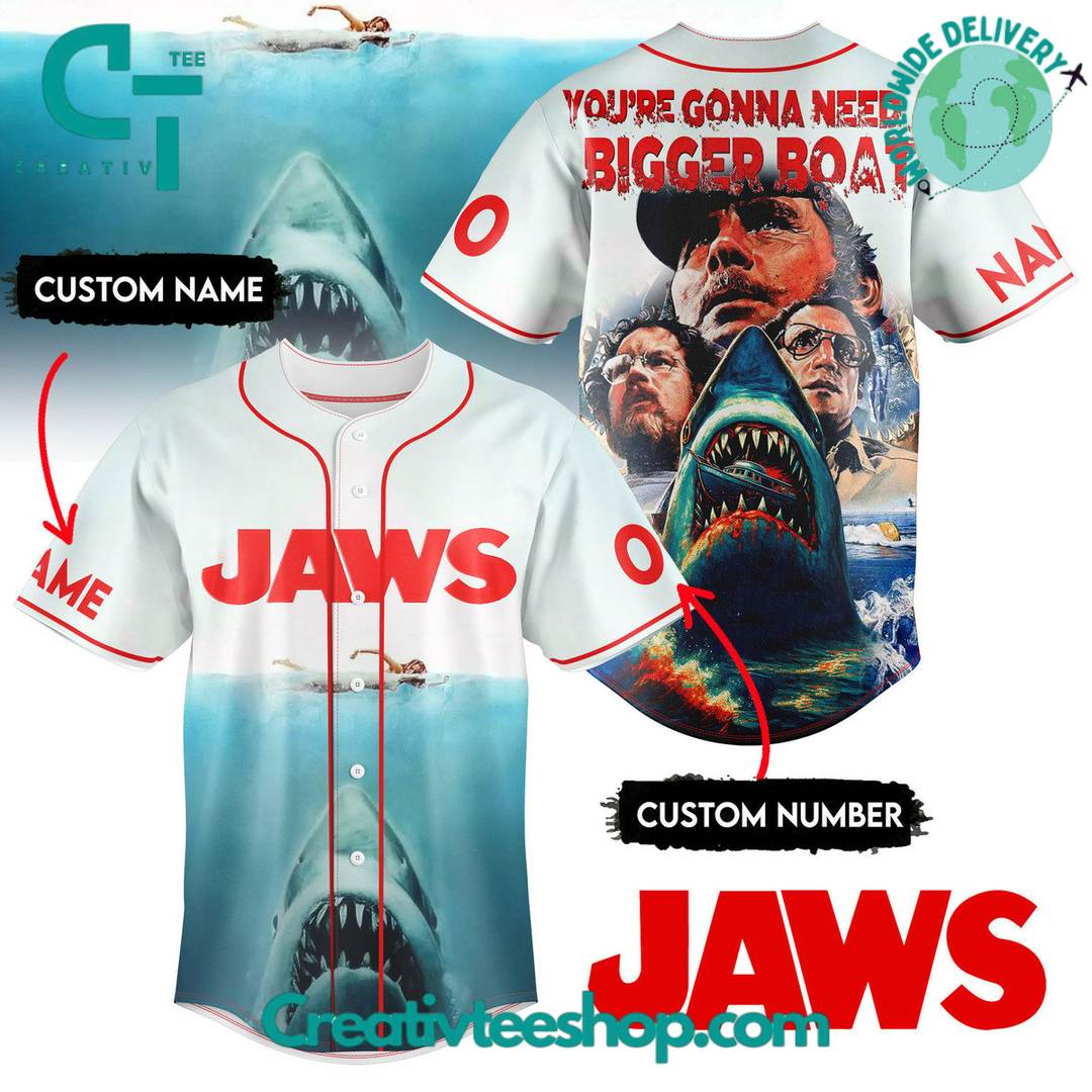 Jaws Movie Personalized Baseball Jersey