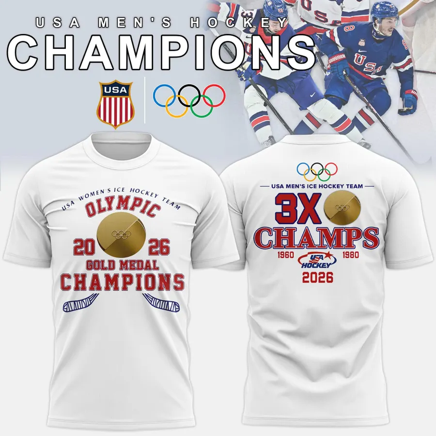 Usa Men’S Ice Hockey Team Olympic 2026 Champions Hoodie