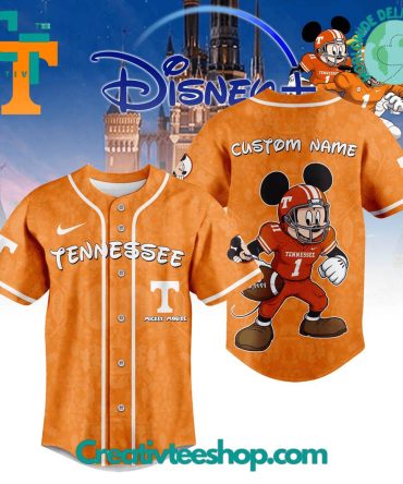 Tennessee Volunteers X Mickey Mouse Personalized Baseball Jersey