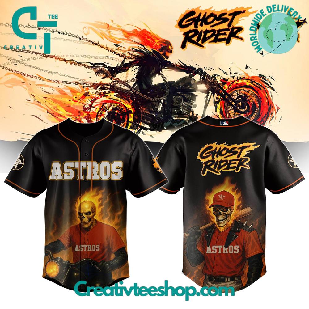 Houston Astros X Ghost Rider Inferno Special Edition Baseball Jersey