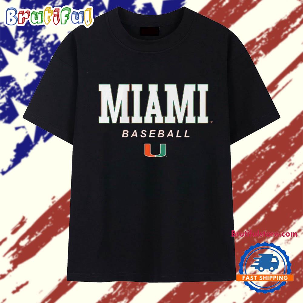 Miami Baseball Miami Wordmark & Logo T Shirt