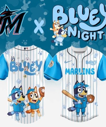 Miami Marlins Mlb X Bluey And Bingo Special Edition Custom Baseball Jersey