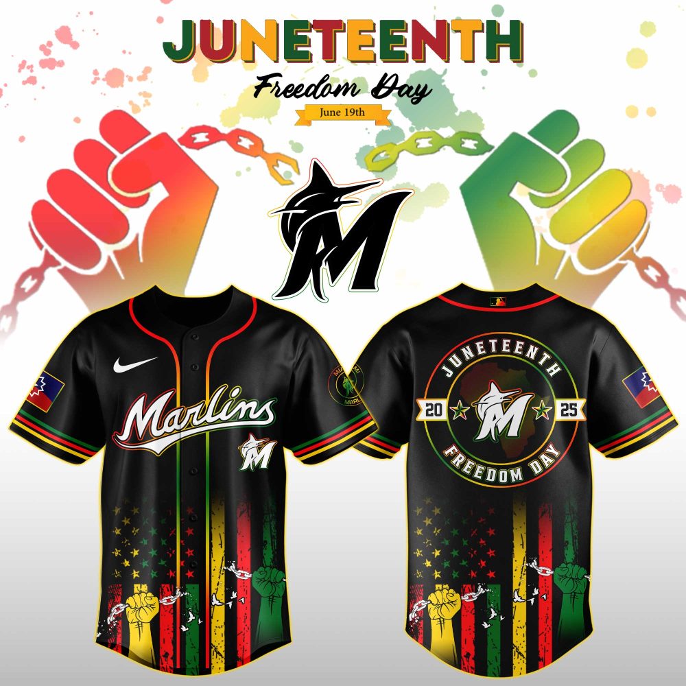 Miami Marlins Mlb X Juneteenth Day Custom Baseball Jersey Edition Custom Baseball Jersey