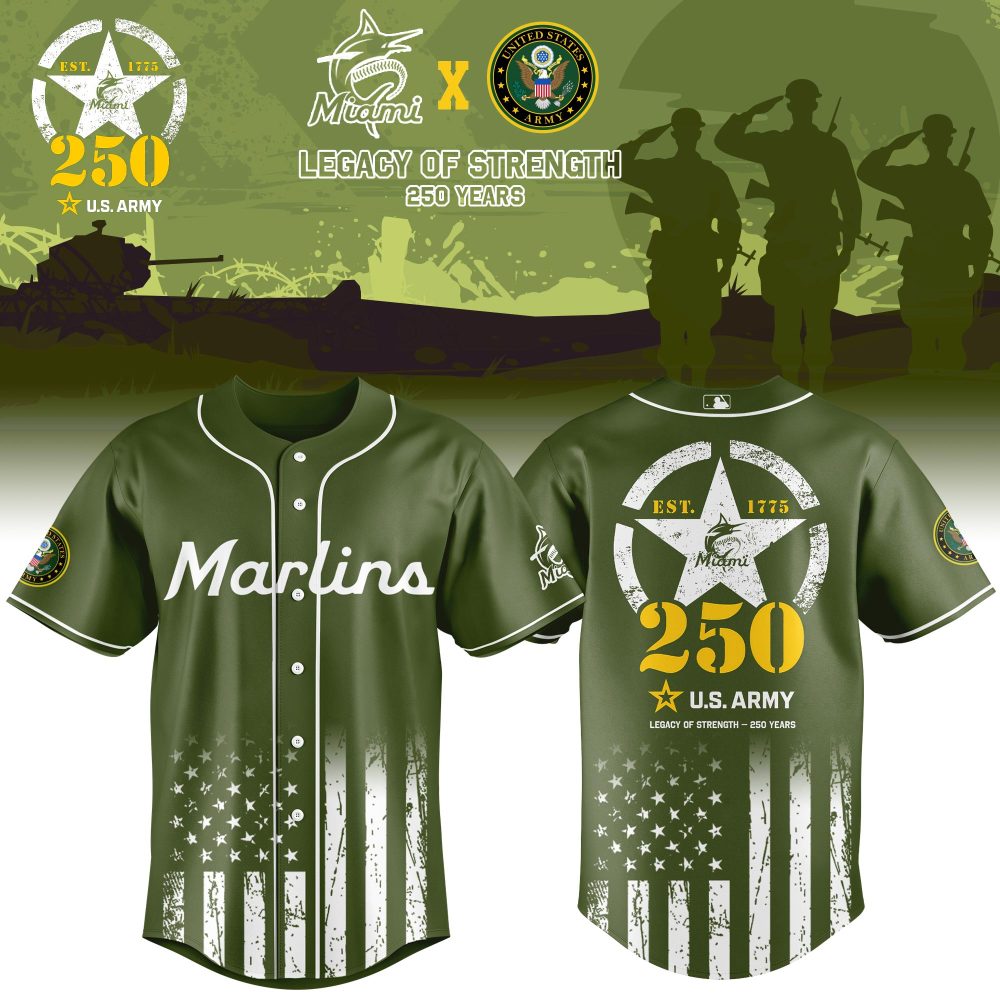 Miami Marlins Mlb X Usa Legacy Of Strength Custom Baseball Jersey